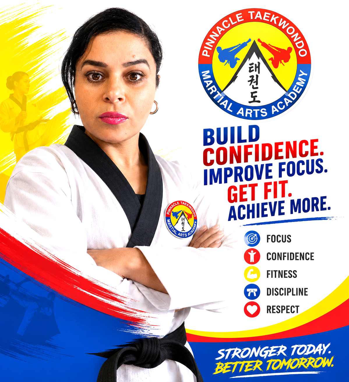 Confidence, focus and fitness With Mirna Iskandar at Pinnacle Taekwondo Martial Arts in Chester Hill, Bankstown, South Granville, Condell Park, Sefton, Villawood